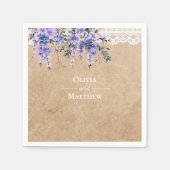 藤素朴フローラレース結婚の感謝 スタンダードカクテルナプキン (正面)