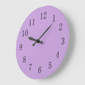藤紫無地の色 ラージ壁時計 (傾斜)