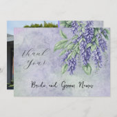 藤絵を描の写真サンキューカードの追加 招待状 (正面/裏面)