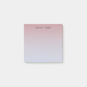 藤色および淡いブルーの日没のグラデーションなパーソナライズ ポストイット (正面)