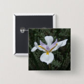 藤色のアイリス花のバッジ 缶バッジ (正面&裏面)