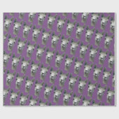 藤色のアルパカの紙 ラッピングペーパー (フラット)