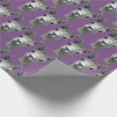 藤色のアルパカの紙 ラッピングペーパー (角)
