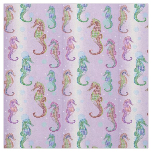 藤色のタツノオトシゴ ファブリック (見本)