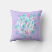 藤色のパステルカラーの第90誕生日のカスタムな枕2 クッション (裏面)