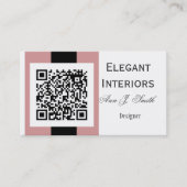 藤色のローズピンクQRコード技術のデザイン 名刺 (正面)