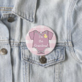 藤色の格子縞私は祖母のベビーシャワーです 缶バッジ (インサイチュ)