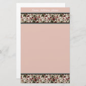 藤色の花デザイナーによってリサイクルされる文房具のテンプレート 便箋 (正面/裏面)