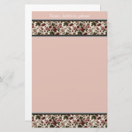 藤色の花デザイナーによってリサイクルされる文房具のテンプレート 便箋 (正面/裏面)