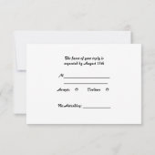 藤色の蘭RSVPカード 出欠カード (裏面)