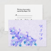 藤色の蘭RSVPカード 出欠カード (正面/裏面)