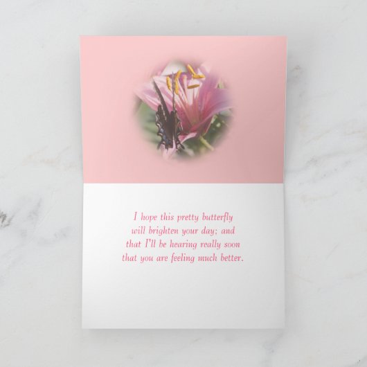 藤色ユリのBlkのアゲハチョウは大事な行事を作ります カード (内部)