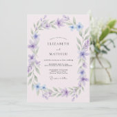 藤色ライラックのつるウエディング 招待状 (スタンド正面)