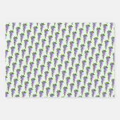 藤、ひまわり、紫の野草模様 ラッピングペーパーシート (正面3)