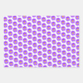 藤、ひまわり、紫の野草模様 ラッピングペーパーシート (正面)