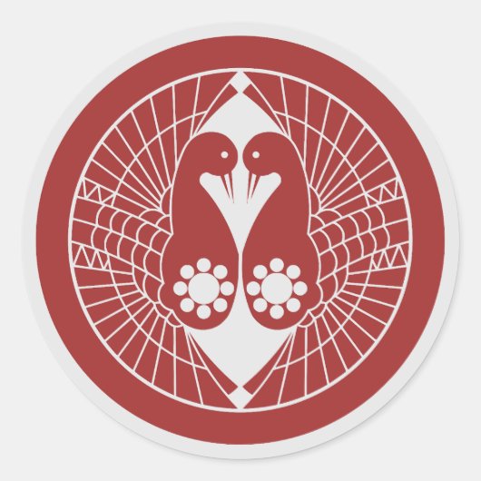 藩南部紋章（家紋）クラシック丸ステッカー ラウンドシール (正面)