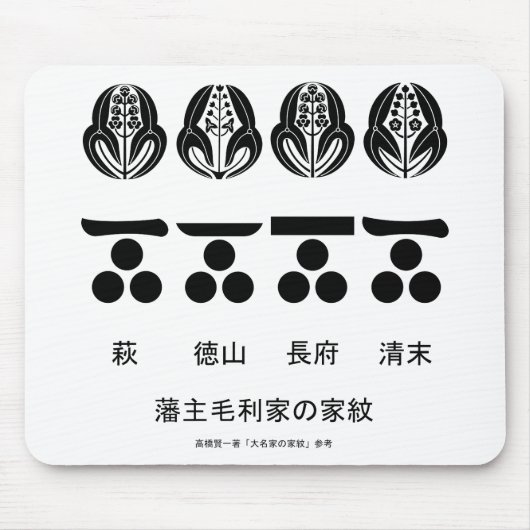 藩主毛利家の定紋と替紋 マウスパッド (正面)