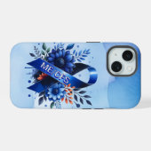 藻類脳脊髄炎ME/CFS認識度リボン iPhone 15ケース (裏面横)