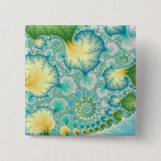 藻-フラクタル 缶バッジ (正面)