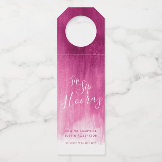 蘇州園区ホーパーソナライズされたレ結婚の抽象芸術ピンク ボトルネックタグ (正面)