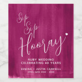 蘇州園区ルビー結婚の記念日40th red ワインラベル (シングルラベル)