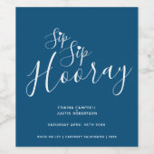 蘇州園区結婚のダークブルー白ハート ワインラベル (シングルラベル)