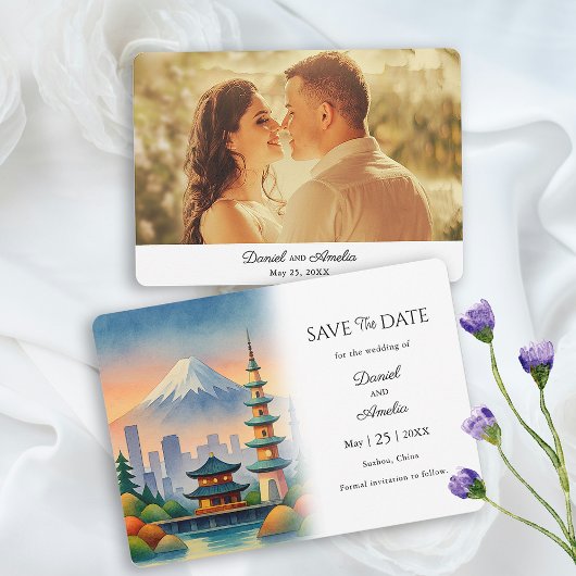 蘇州、中国旅行テーマ日付カードを保存 セーブザデート