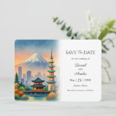 蘇州、中国旅行テーマ日付カードを保存 セーブザデート (スタンド正面)