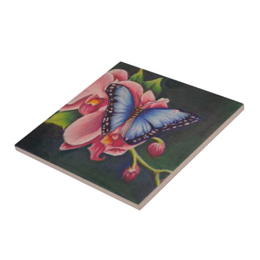 蘭および蝶 タイル (側面)