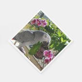 蘭とアフリカの灰色のオウム スタンダードランチョンナプキン (角)