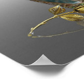 蘭とオリエンタル色彩の鮮やかファン、孔子引用文 ポスター (角)