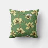 蘭とチェーン、黄色とケリーグリーン クッション (裏面)