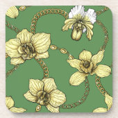 蘭とチェーン、黄色とケリーグリーン コースター (正面)