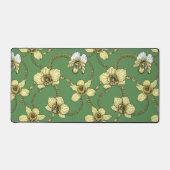 蘭とチェーン、黄色とケリーグリーン デスクマット (正面)