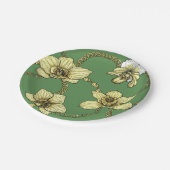 蘭とチェーン、黄色とケリーグリーン ペーパープレート (アングル)