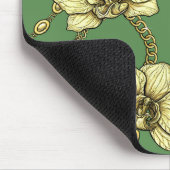 蘭とチェーン、黄色とケリーグリーン マウスパッド (コーナー)