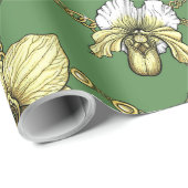 蘭とチェーン、黄色とケリーグリーン ラッピングペーパー (ロールコーナー)