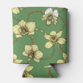 蘭とチェーン、黄色とケリーグリーン 缶クーラー (裏面)