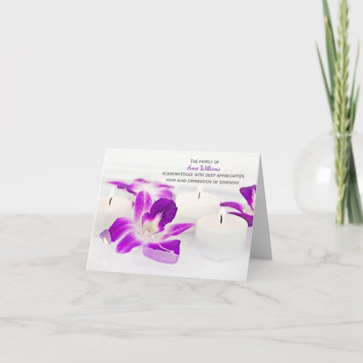 蘭とロウソク家族から感謝 サンキューカード (正面)