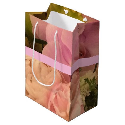 蘭と牡丹の抱き枕 – 中， ミディアムペーパーバッグ (正面アングル)