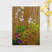 蘭と竹 カード (黄色い花)
