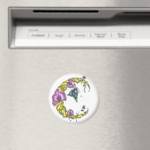 蘭と蝶の磁石と月 マグネット (インサイチュ (食洗機))