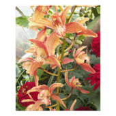 蘭と赤い菊のフローラ フォトプリント            (正面)