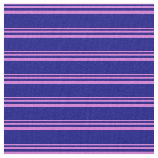 蘭と青の線のパターン ファブリック (クローズアップ)