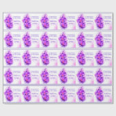 蘭によって様式化される紫色によって示される結婚式の覆い ラッピングペーパー (フラット)