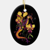 蘭のある雑草のようなセドラゴン セラミックオーナメント (裏面)