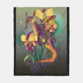 蘭のある雑草のようなセドラゴン フリースブランケット (正面)