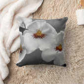 蘭のアメリカ人のMoJoのモノクロ枕 クッション (ブランケット)