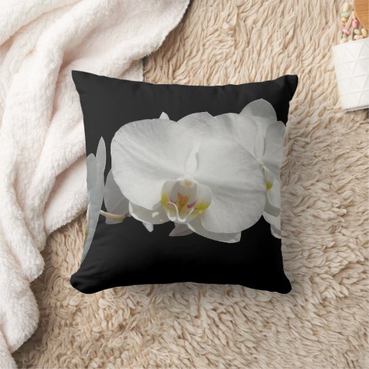 蘭のアメリカ人のMoJoの白い枕 クッション (ブランケット)