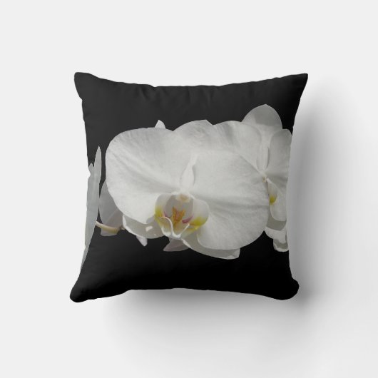 蘭のアメリカ人のMoJoの白い枕 クッション (裏面)